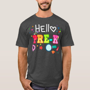T-shirt Hello Prek School Kids  Back to School Teacher Stu