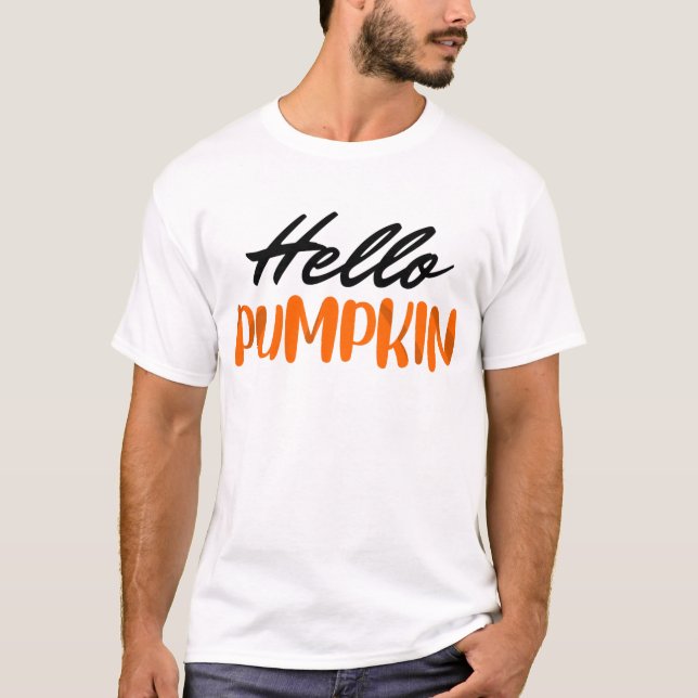 T-shirt Hello Pumpkin Fall Season Autumn (Devant)