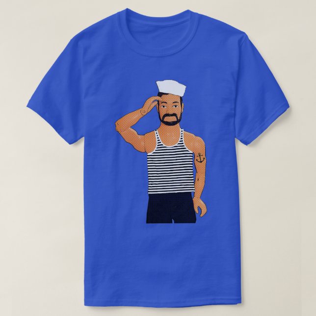 T-shirt Hello Sailor Funny Gay Art (Design devant)