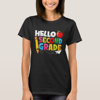 T-shirt Hello Second Grade 2nd Grade Back To School Kids