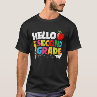 T-shirt Hello Second Grade 2nd Grade Back To School Kids