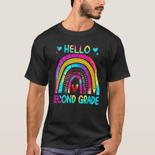 T-shirt Hello Second Grade Team First Day Of School Tie Dy (Devant)