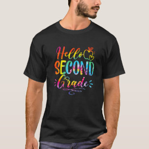 T-shirt Hello Second Grade Tie Dye Team 2e Grade Retour à