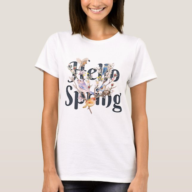 T-shirt Hello Spring Birds (Devant)