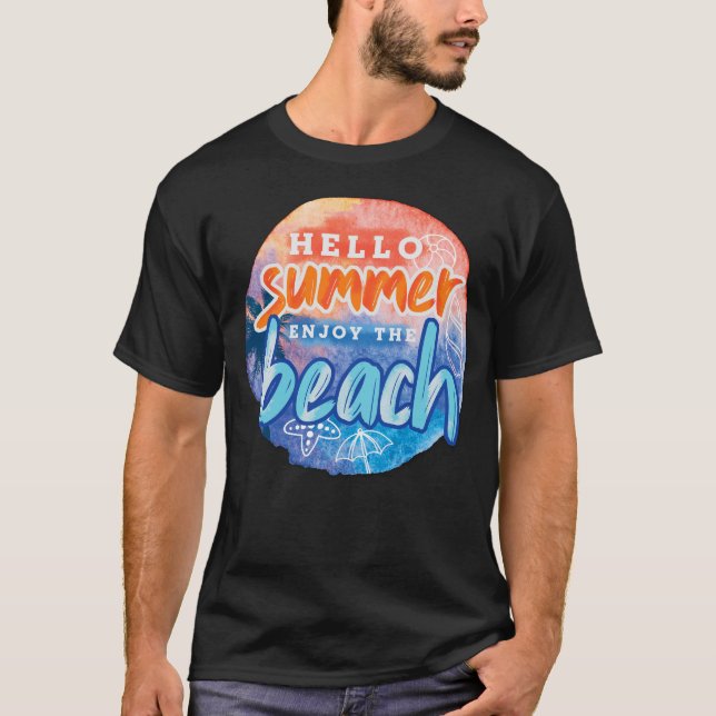 T-shirt Hello Summer Beach (Devant)