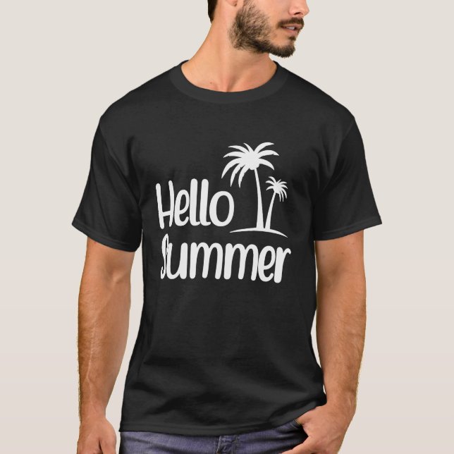 T-shirt Hello Summer Feeling Tropical Beach Summer Vacatio (Devant)