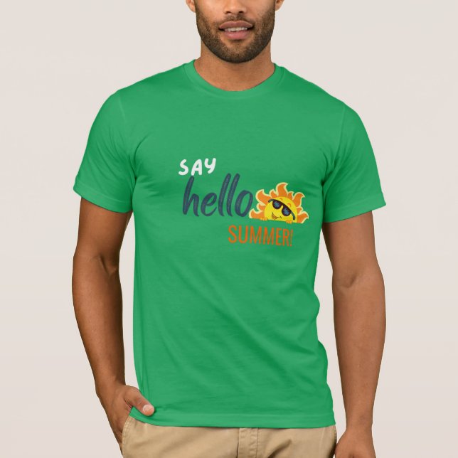 T-Shirt Hello Summer – Tee graphique moderne pour  (Devant)