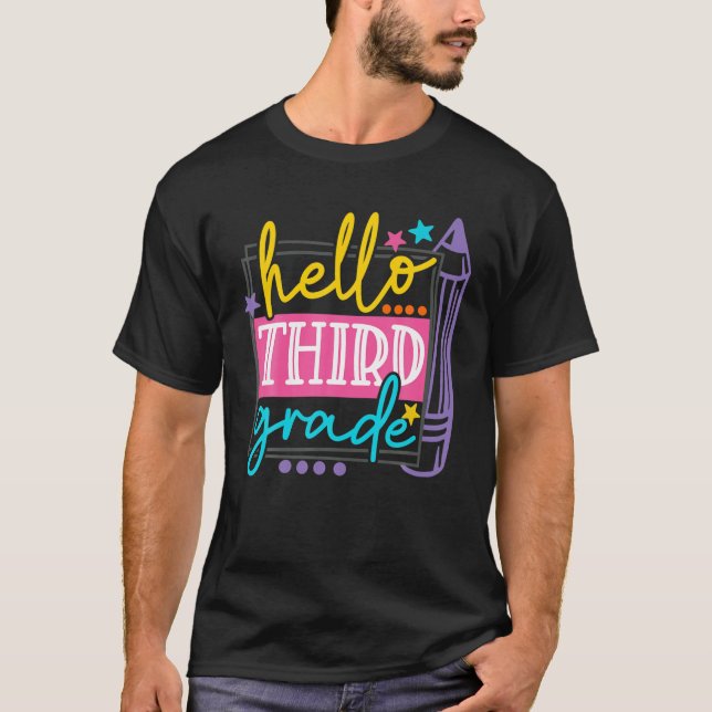 T-shirt Hello Third Grade Team 3Rd Grade Back To School Te (Devant)