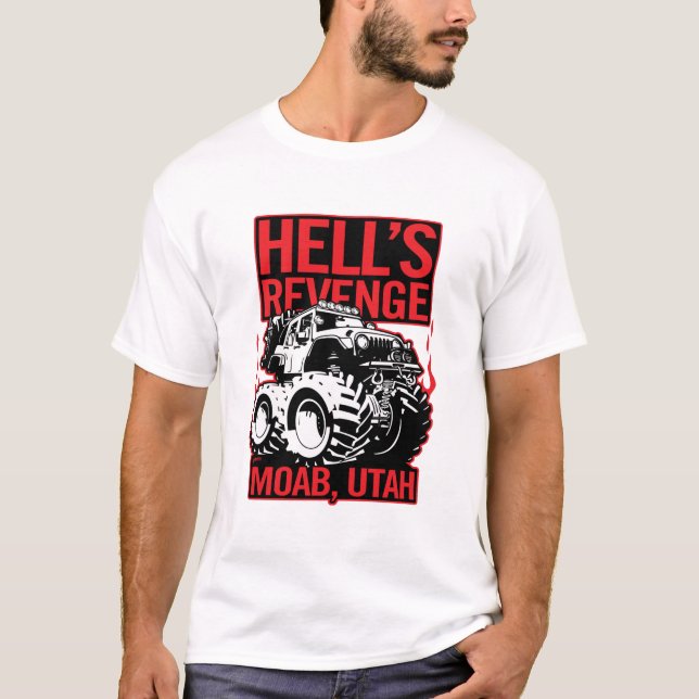 T-shirt Hell's Revenge Moab Utah Off Road 4x4 Adventure (Devant)