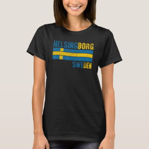 T-shirt Helsingborg Suède Drapeau suédois hommes femmes en