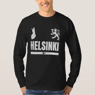 T-shirt Helsinki avec drapeau finlandais, Emblème d'Helsin
