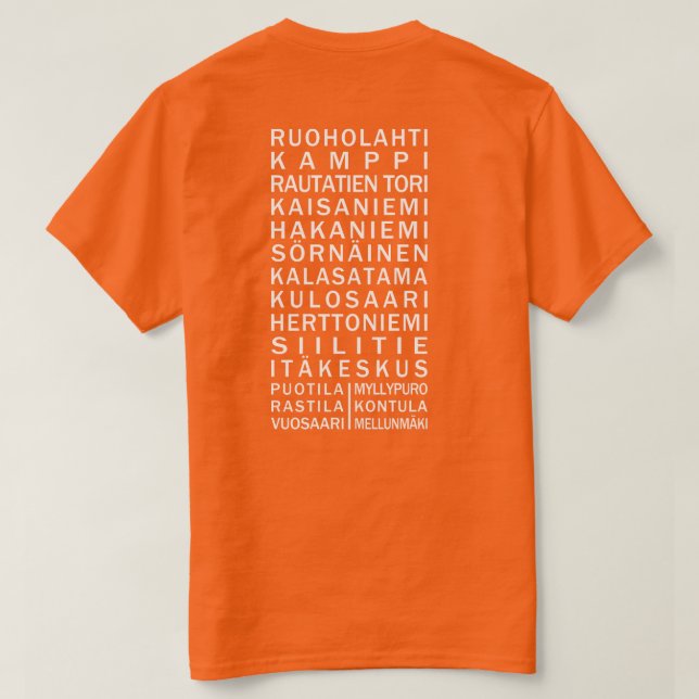 T-shirt Helsinki Metro Soll vêtements personnalisés (Design dos)
