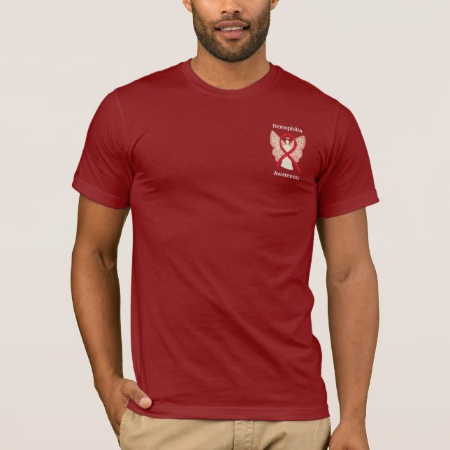 T-shirt Hémophilie Sensibilisation Ruban Angel Chemise per (Devant)