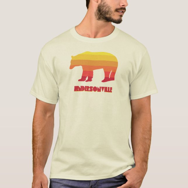 T-shirt Hendersonville Caroline du Nord Ours arc-en-ciel (Devant)