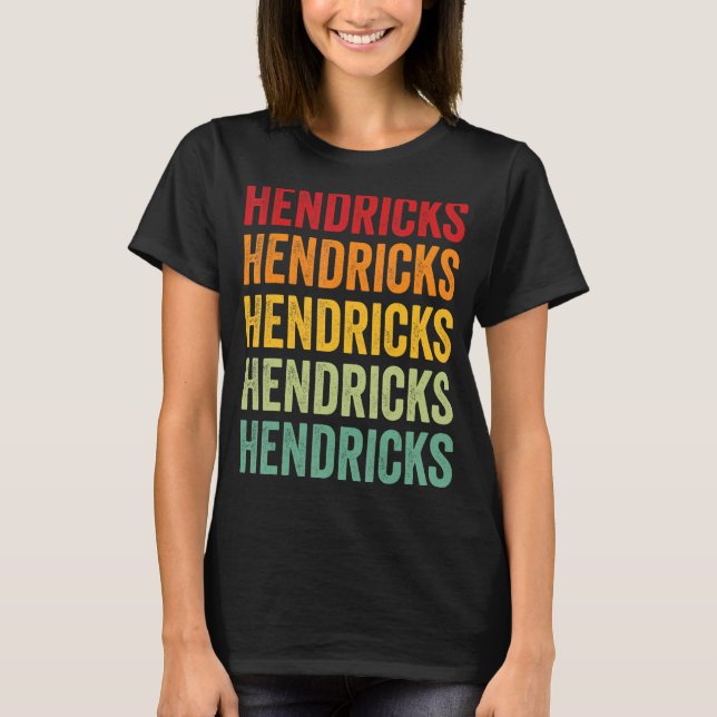 T-shirt Hendricks County Indiana Rainbow Text Design (Devant)