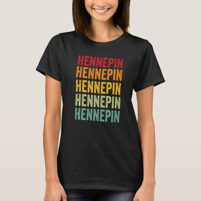 T-shirt Hennepin County Minnesota Rainbow Text (Devant)