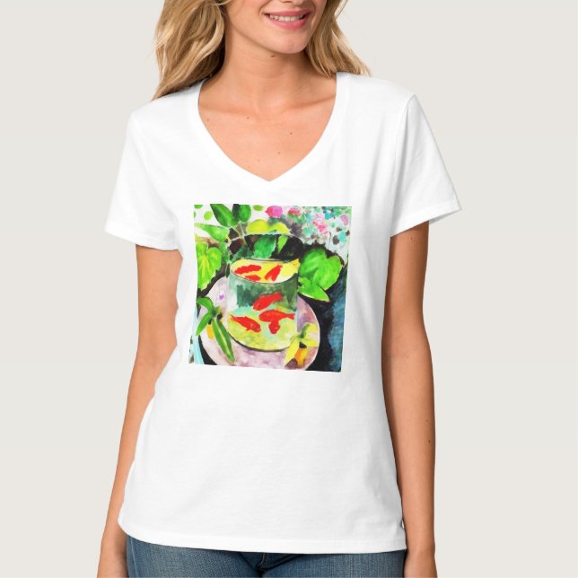 T-shirt Henri Matisse, Le poisson rouge, dessin numérique (Devant)
