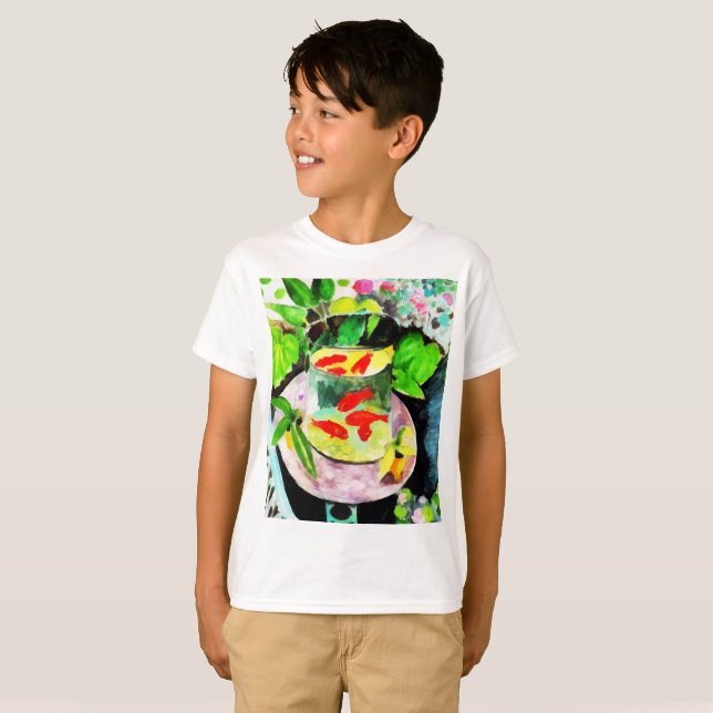T-shirt Henri Matisse, Le poisson rouge, dessin numérique (Devant entier)