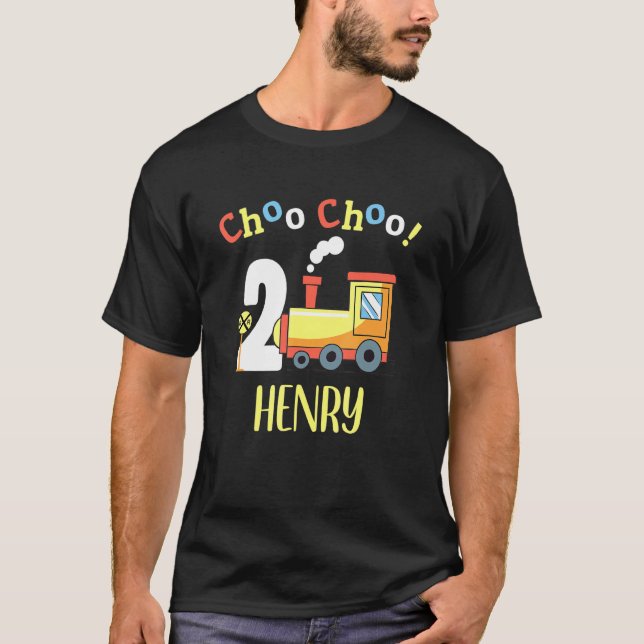 T-shirt Henry Choo Choo Deux Train 2e Anniversaire à 2 ans (Devant)