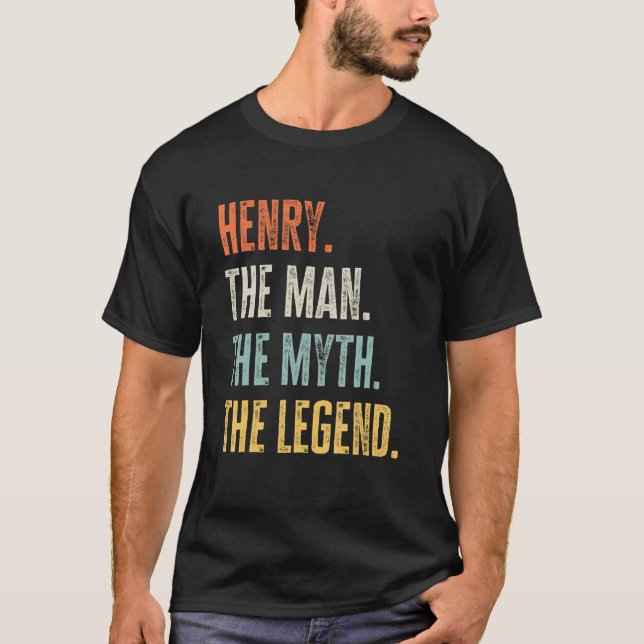 T-shirt Henry The Best, Man Myth Legend, Funny Best Name H (Devant)