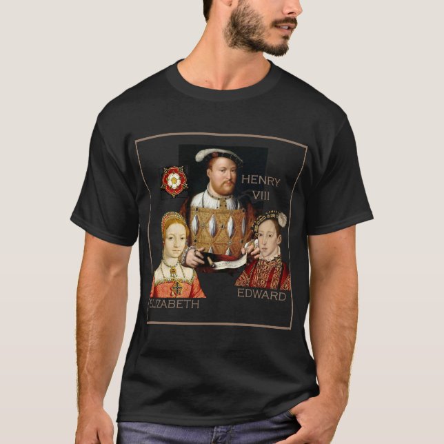 T-shirt Henry VIII et enfants Edouard et Elizabeth (Devant)