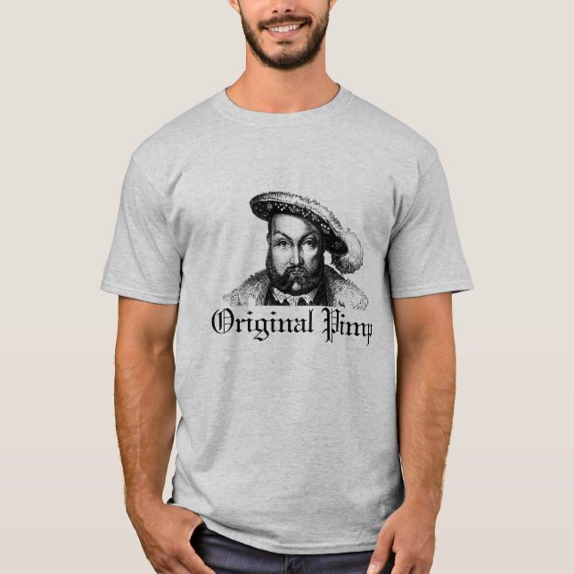 T-shirt Henry VIII : Souteneur original (gris) (Devant)