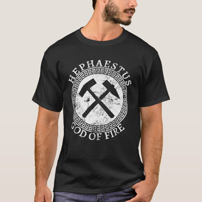 T-shirt Hephaestus Greek God Of Fire Smithing And Crafting (Devant)
