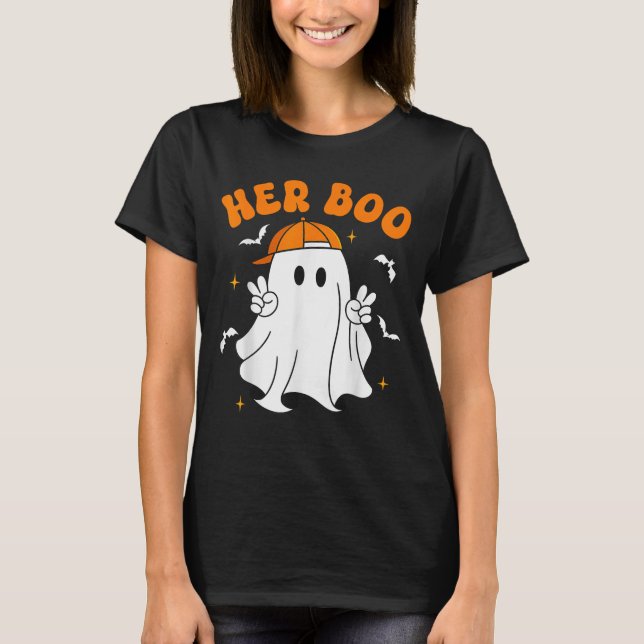 T-shirt Her Boo &amp; His Boo Funny Matching Halloween Cou (Devant)