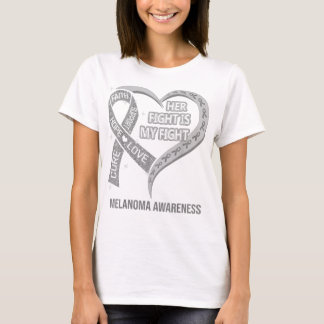 T-shirt Her Fight Is My Fight Melanoma Awareness Ribbon He