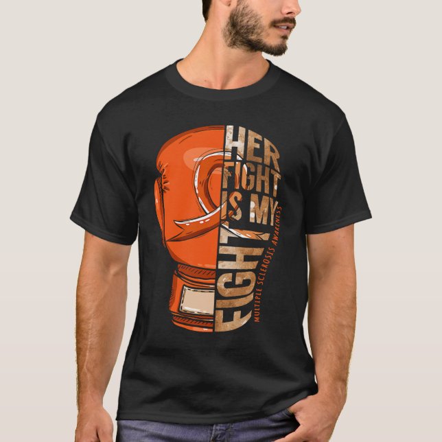 T-shirt Her Fight Is My Fight Multiple Sclerosis Orange Ri (Devant)