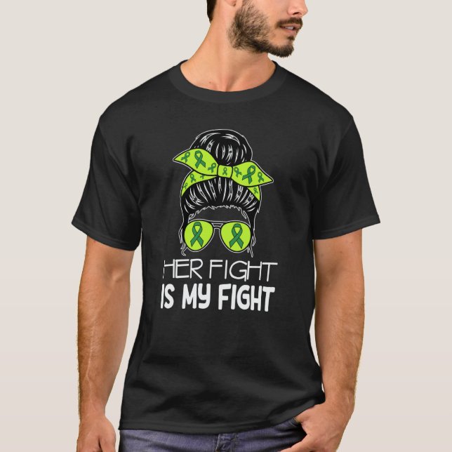 T-shirt Her Fight My Fight Cerebral Palsy Messy Bun CP Awa (Devant)