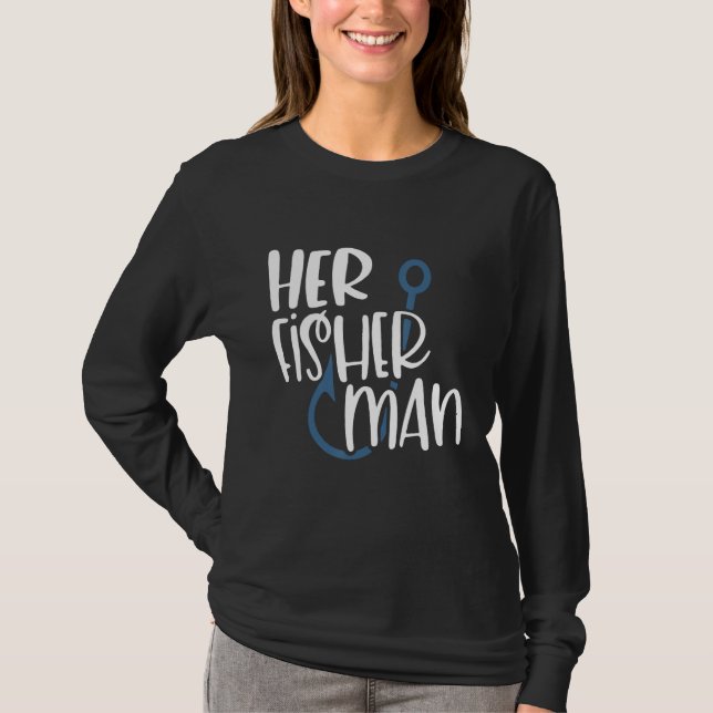 T-shirt Her Fisherman His Greatest Catch Couple Matching M (Devant)