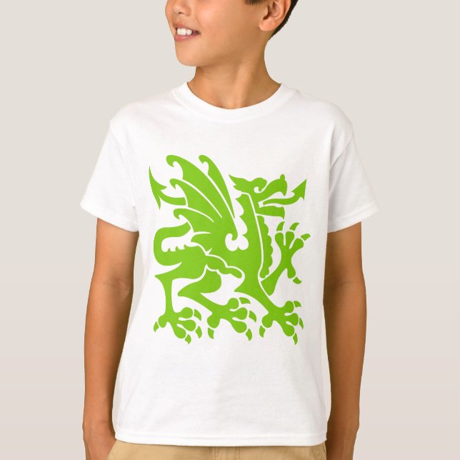 T-shirt Heraldic Dragon 01 - Martian Green (Devant)