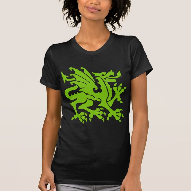 T-shirt Heraldic Dragon 01 - Martian Green (Devant)
