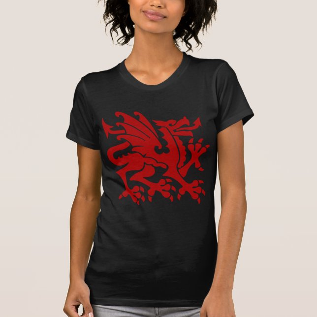 T-shirt Heraldic Dragon 01 - Ruby Red (Devant)