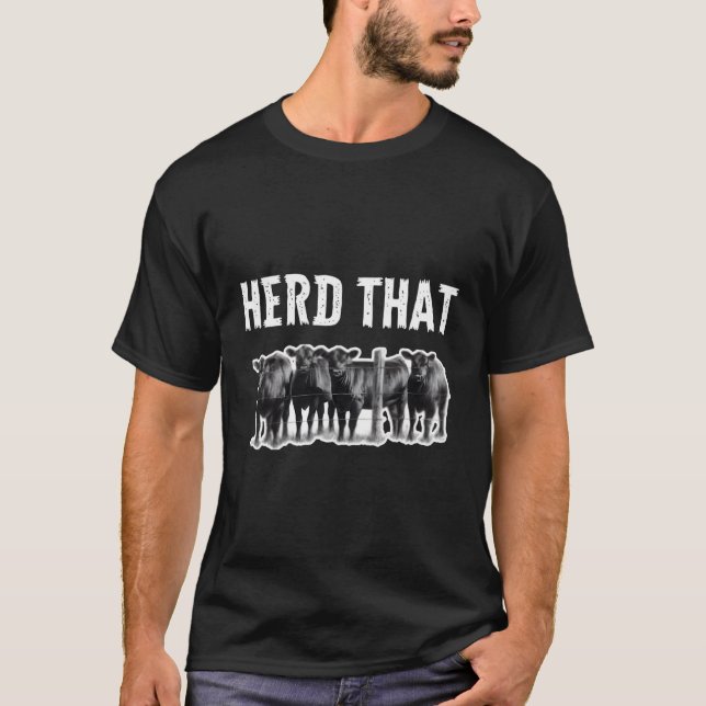 T-shirt Herbe T Vache noire Angus (Devant)