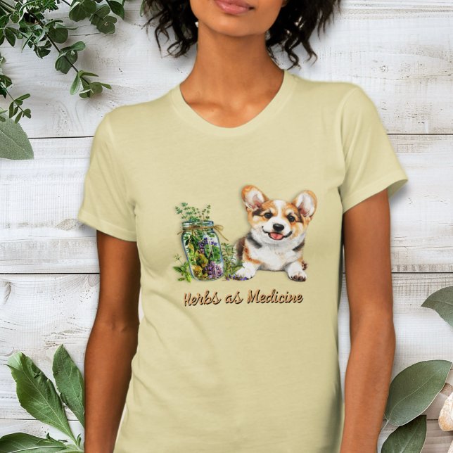 T-shirt Herbes de Chien Corgi comme médecine (Créateur téléchargé)