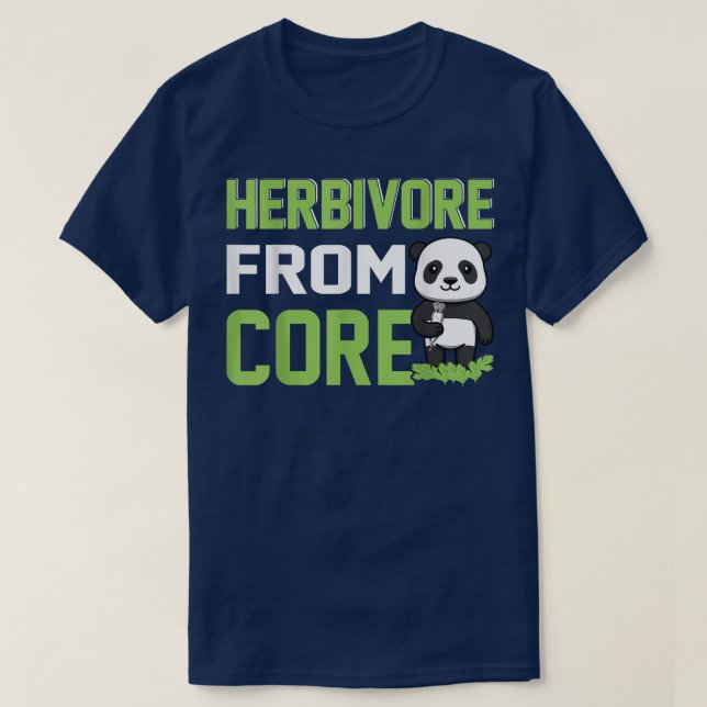 T-shirt Herbivore De Core Vegan Cadeau Panda Bamboo Vegeta (Design devant)