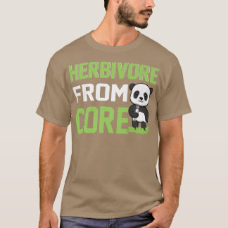 T-shirt Herbivore De Core Vegan Cadeau Panda Bamboo Vegeta