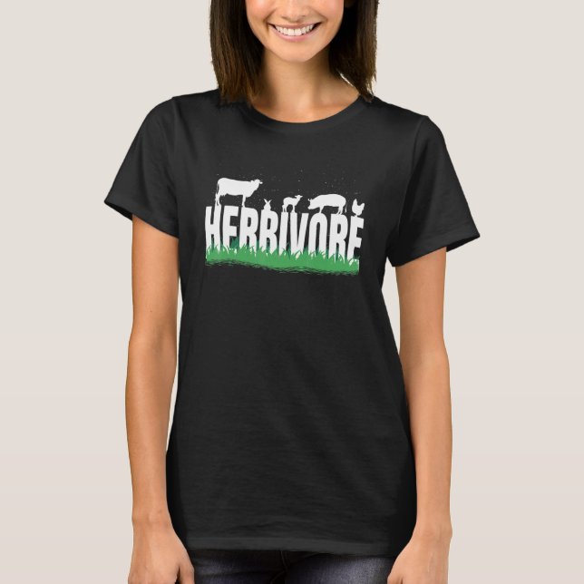 T-shirt Herbivore herbacé animaux de ferme végétariens (Devant)