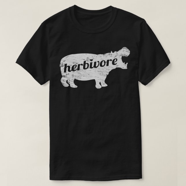 T-shirt HERBIVORE Hippopotamus Manger Végone Vegan Inspiré (Design devant)