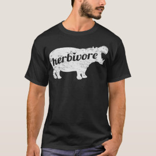 T-shirt HERBIVORE Hippopotamus Manger Végone Vegan Inspiré