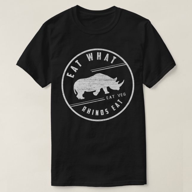 T-shirt HERBIVORE Mange Ce Que Les Rhinos Mangent Le Veg R (Design devant)