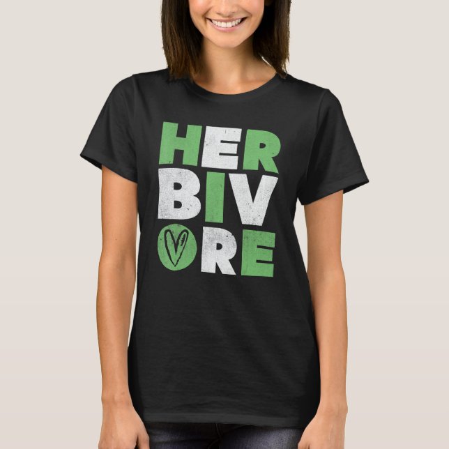 T-shirt Herbivore Powered by plants Vegan Veganism Vegetar (Devant)