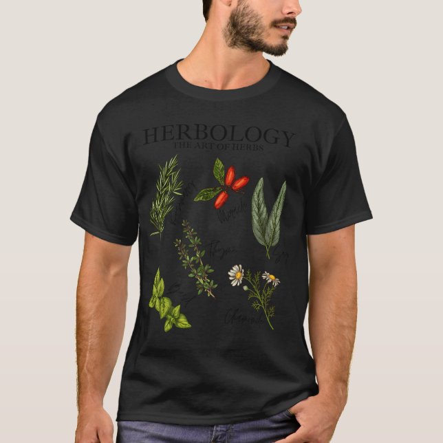 T-shirt Herbologie Le De Herbes Thyme Rosemary Basil (Devant)