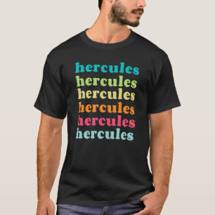 T-shirt Hercules Californie CA Texte Répétitif Coloré