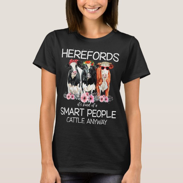T-shirt Hereford Cattle Cow Herbe Hereford Breede (Devant)