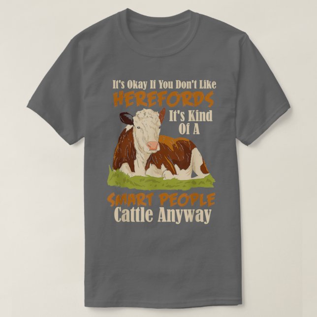 T-shirt Hereford Cattle Cow Herbe Hereford Breede (Design devant)
