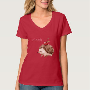 T-shirt Hérisson Adorable Cerise Rouge