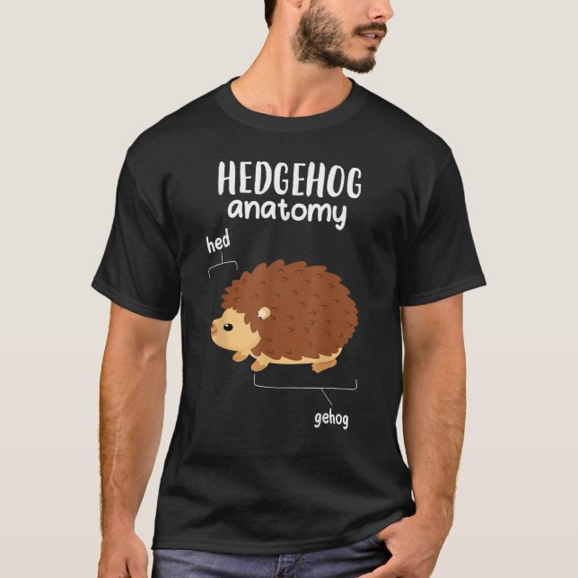 T-shirt Hérisson anatomie mignonne Hérisson Hommes Femmes (Devant)